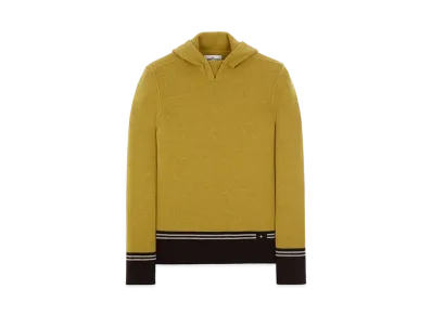 Stone Island 568B8 LAMBSWOOL WITH STRIPED MOTIF AND EMBROIDERY "Dark Beige"