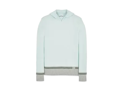 Stone Island 568B8 LAMBSWOOL WITH STRIPED MOTIF AND EMBROIDERY "Light Green"