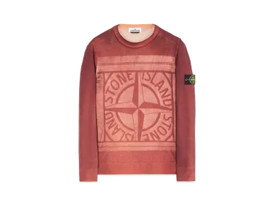 Stone Island 570A8 PURE WOOL_FAST DYE + HAND MADE AIRBRUSH + LASER PRINT: REVERSIBLE "Maroon"