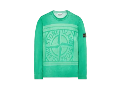 Stone Island 570A8 PURE WOOL_FAST DYE + HAND MADE AIRBRUSH + LASER PRINT: REVERSIBLE "Green"