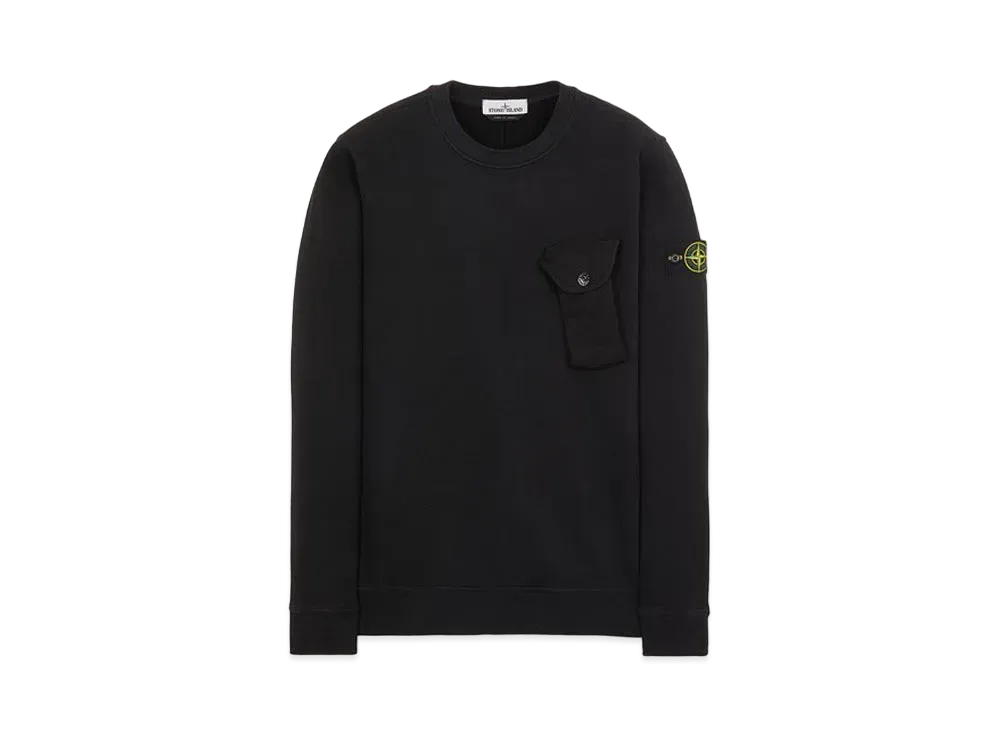 Stone Island 60419 BRUSHED COTTON FLEECE "Black"