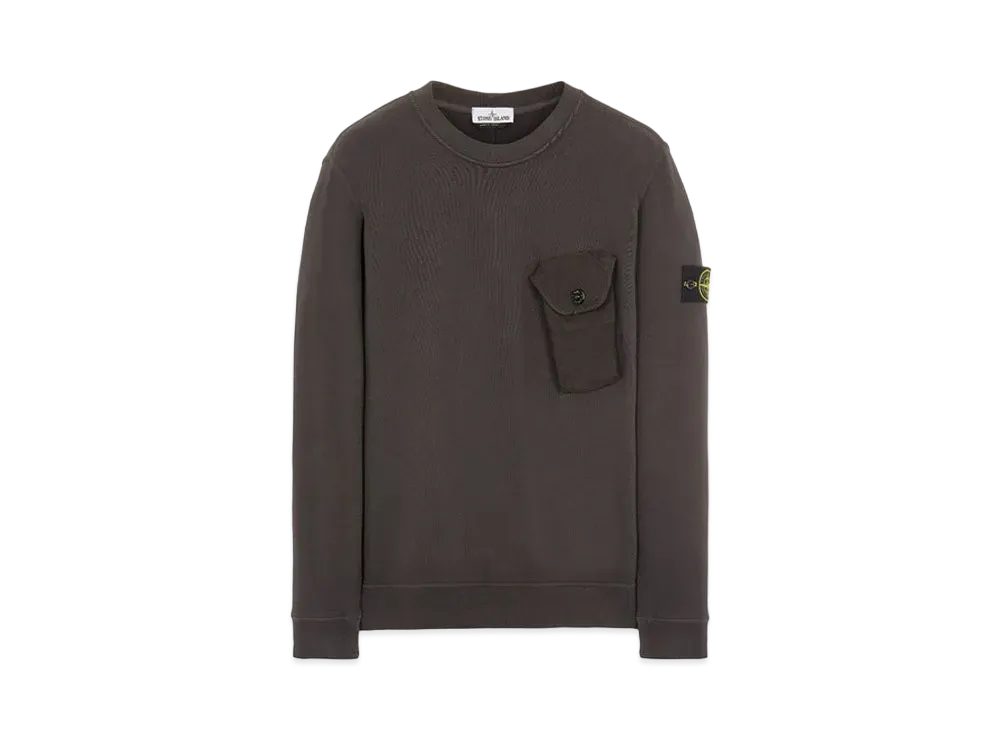 Stone Island 60419 BRUSHED COTTON FLEECE "Steel Grey"