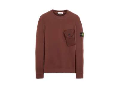 Stone Island 60419 BRUSHED COTTON FLEECE "Mahogany Brown"