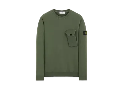 Stone Island 60419 BRUSHED COTTON FLEECE "Sage Green"