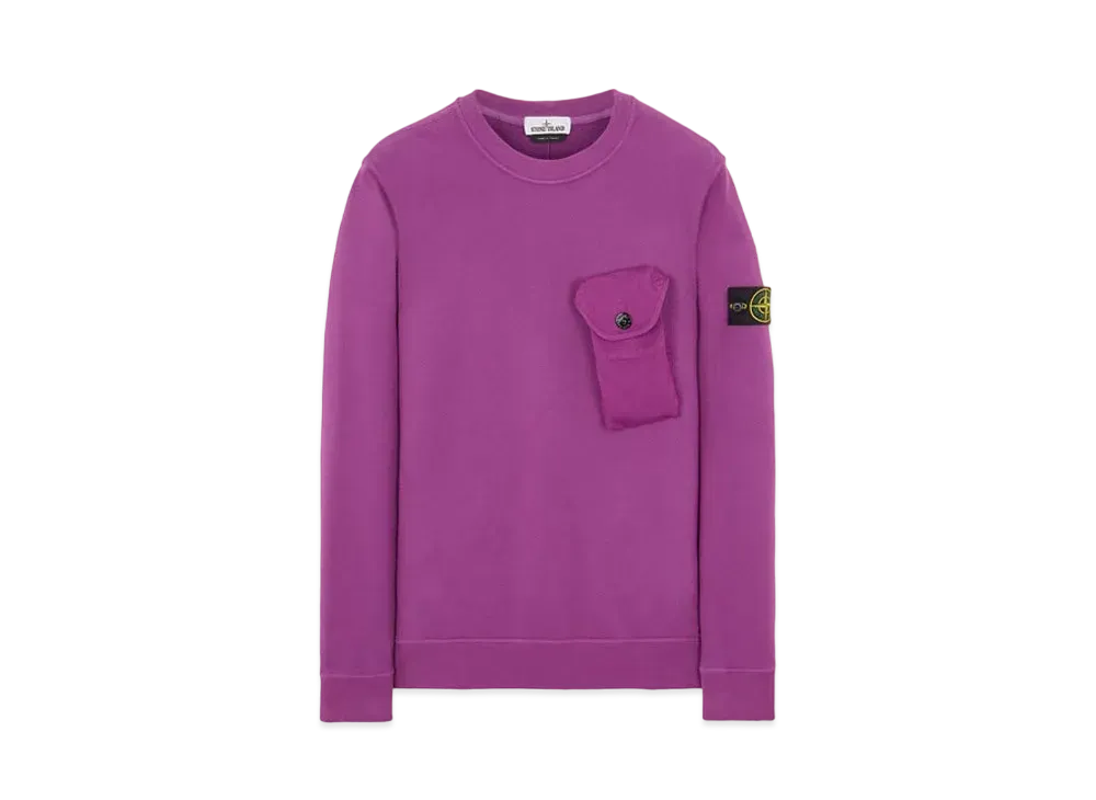 Stone Island 60419 BRUSHED COTTON FLEECE "Magenta"