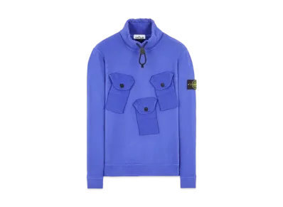 Stone Island 60519 BRUSHED COTTON FLEECE "Periwinkle"
