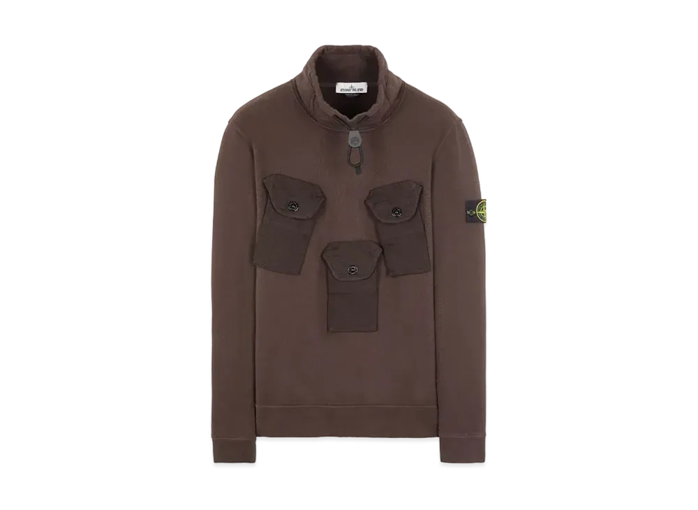 Stone Island 60519 BRUSHED COTTON FLEECE "Dark Brown"