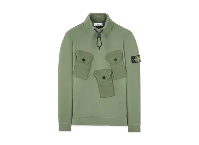 Stone Island 60519 BRUSHED COTTON FLEECE "Sage Green"
