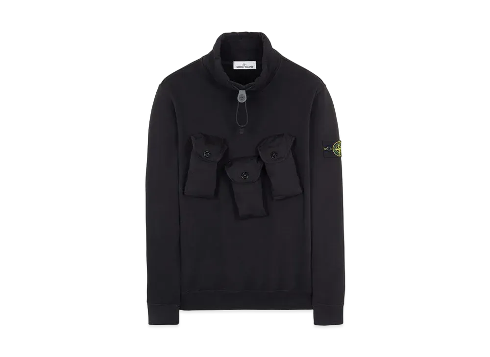 Stone Island 60519 BRUSHED COTTON FLEECE "Black"