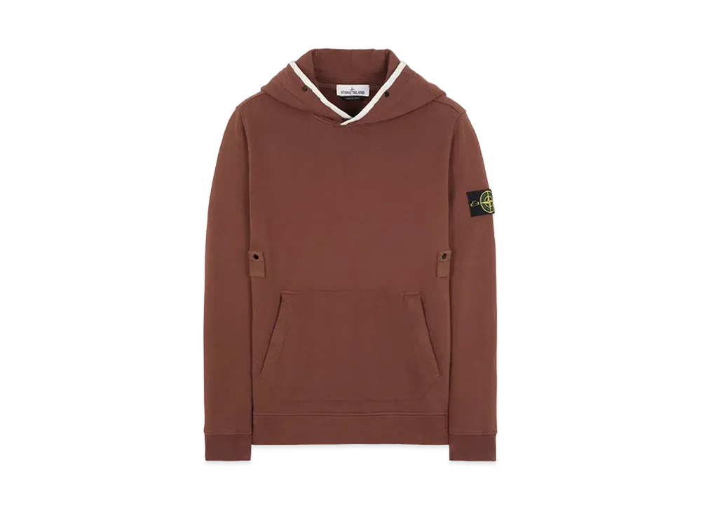 Stone Island 60620 BRUSHED COTTON FLEECE "Mahogany Brown"