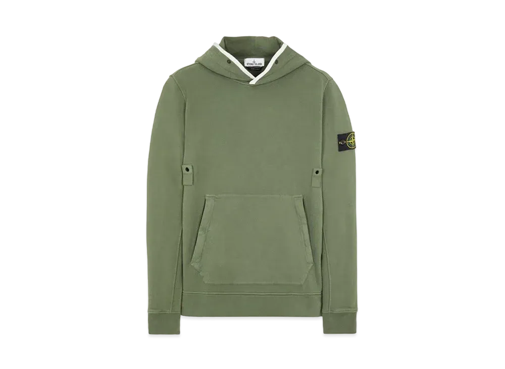 Stone Island 60620 BRUSHED COTTON FLEECE "Sage Green"