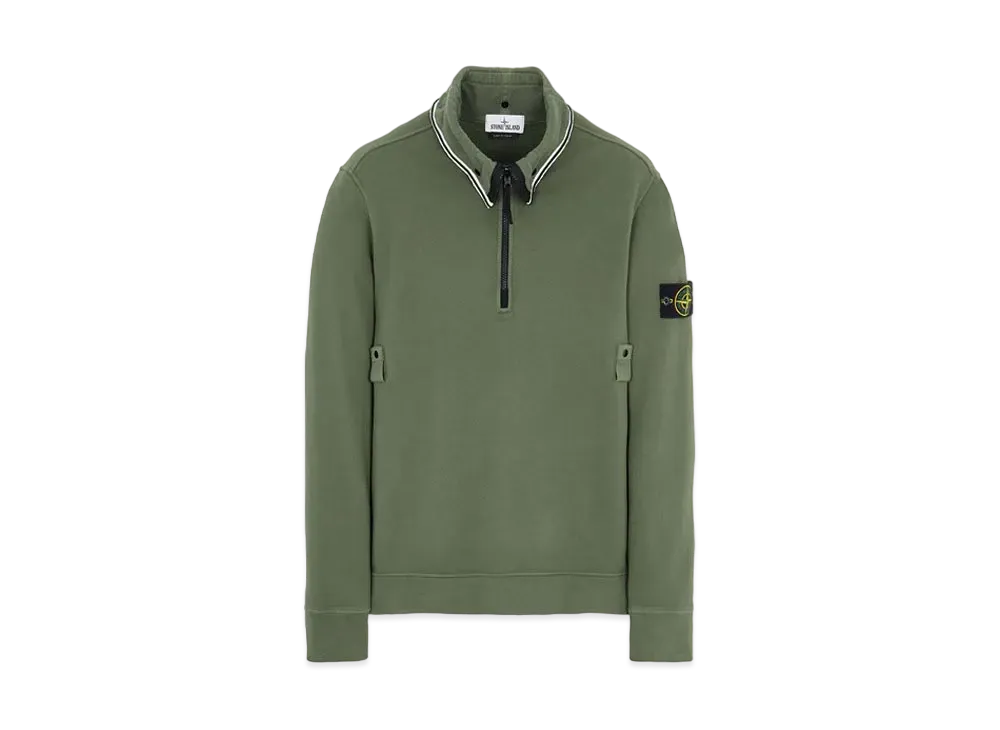 Stone Island 60720 BRUSHED COTTON FLEECE "Sage Green"