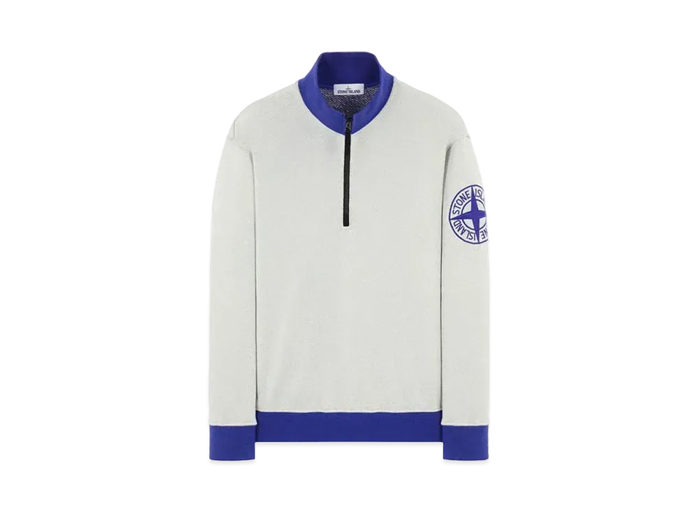 Stone Island 61137 DIAGONAL WEAVED POLYESTER COTTON FLEECE "Periwinkle"