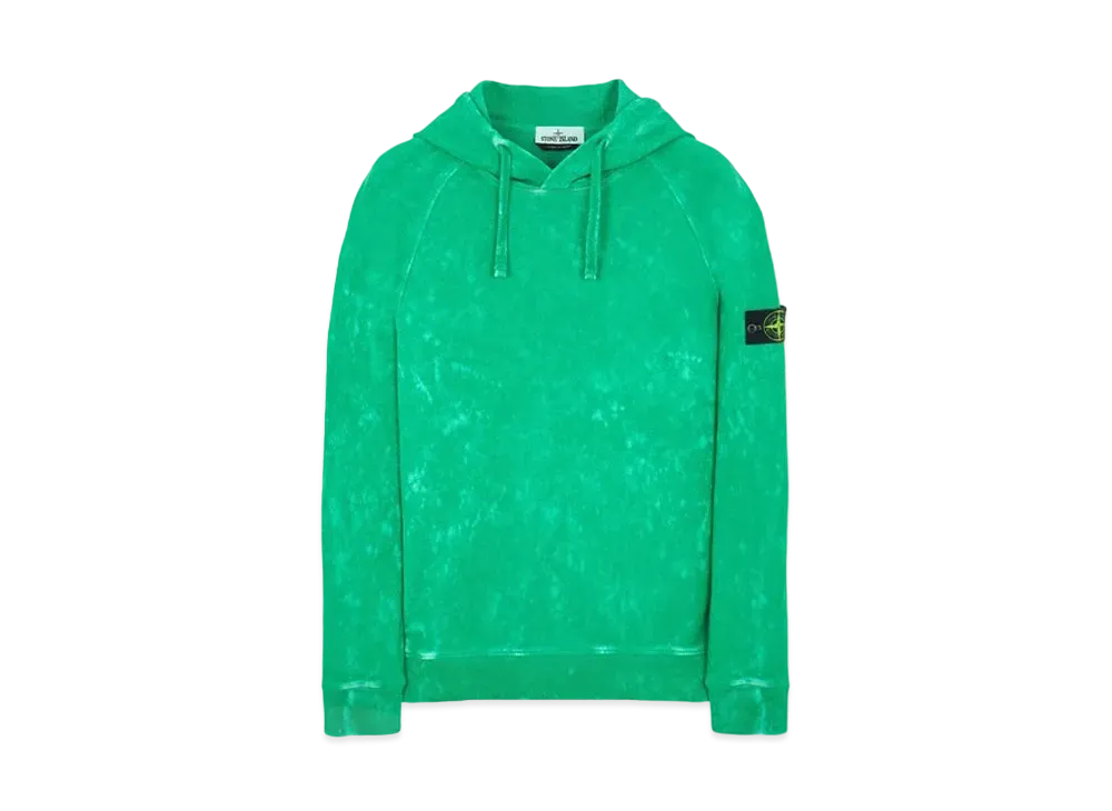 Stone Island 61338 COTTON FLEECE + OFF-DYE OVD TREATMENT "Green"