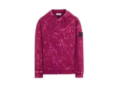 Stone Island 61338 COTTON FLEECE + OFF-DYE OVD TREATMENT "Magenta"
