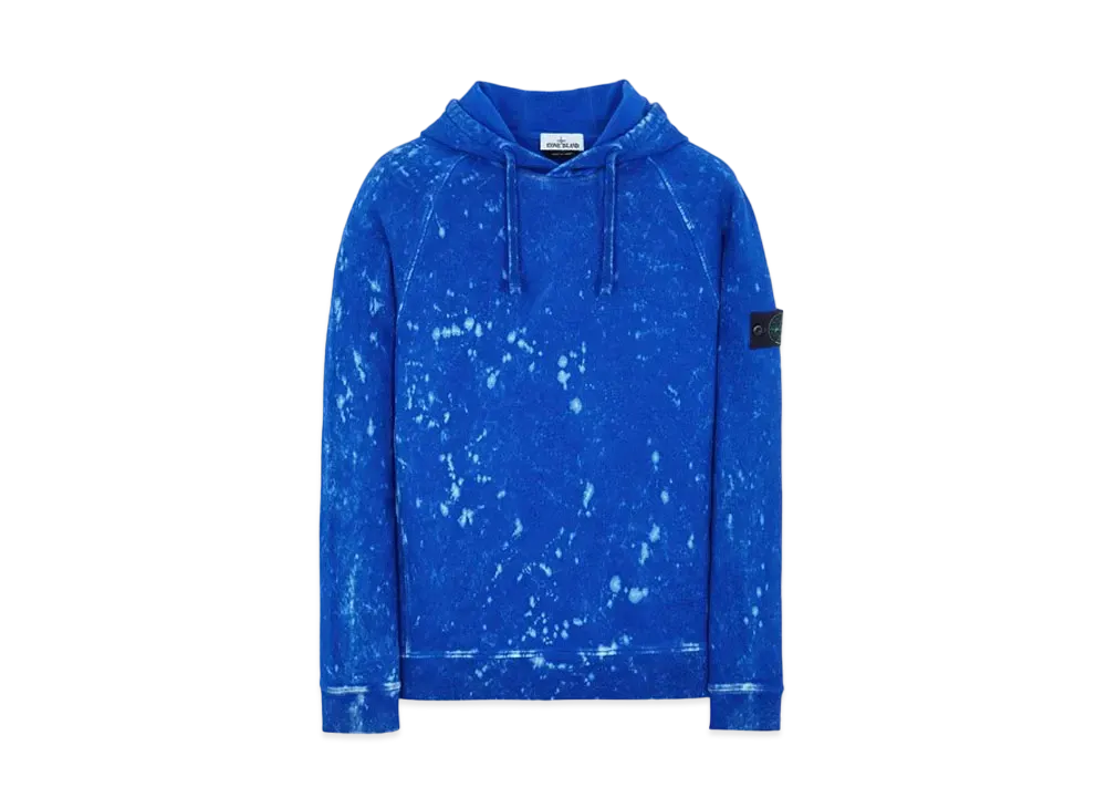 Stone Island 61338 COTTON FLEECE + OFF-DYE OVD TREATMENT "Ultramarine Blue"