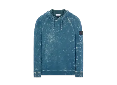 Stone Island 61338 COTTON FLEECE + OFF-DYE OVD TREATMENT "Blue"