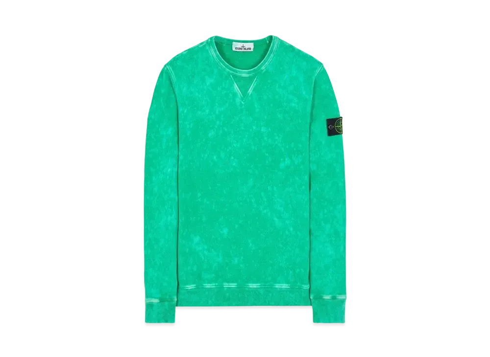 Stone Island 61538 COTTON FLEECE + OFF-DYE OVD TREATMENT "Green"