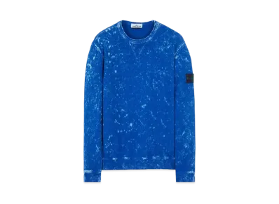 Stone Island 61538 COTTON FLEECE + OFF-DYE OVD TREATMENT "Ultramarine Blue"