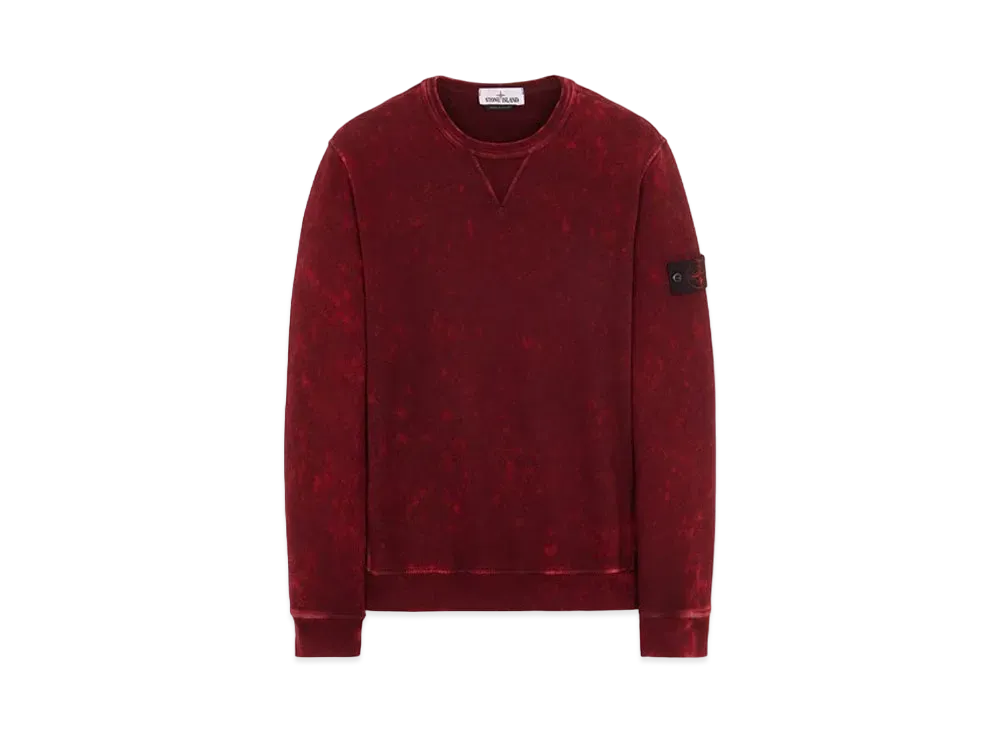 Stone Island 61538 COTTON FLEECE + OFF-DYE OVD TREATMENT "Maroon"