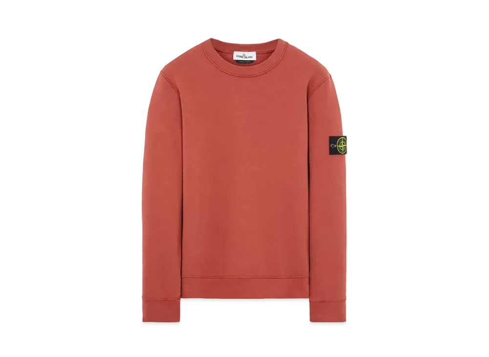 Stone Island 63020 BRUSHED COTTON FLEECE "Brick Red"