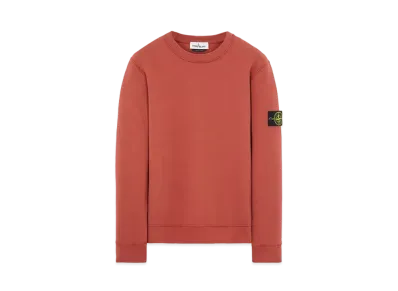 Stone Island 63020 BRUSHED COTTON FLEECE "Brick Red"