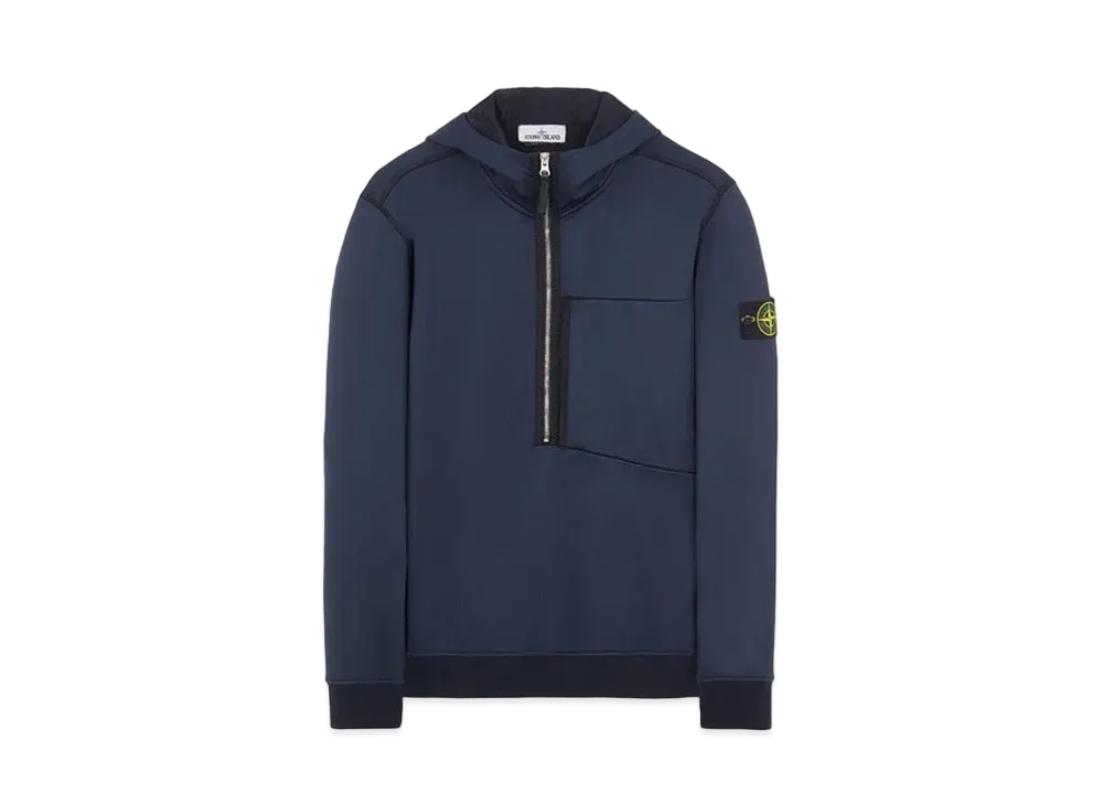 Stone Island 63247 COTTON NYLON FLEECE "Blue"