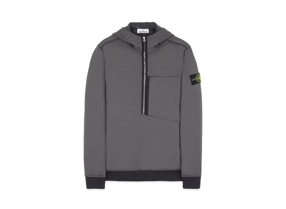 Stone Island 63247 COTTON NYLON FLEECE "Steel Grey"