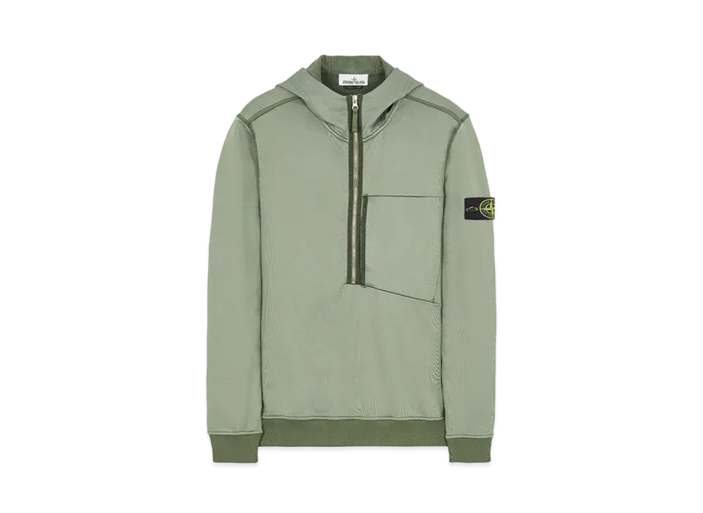 Stone Island 63247 COTTON NYLON FLEECE "Sage Green"