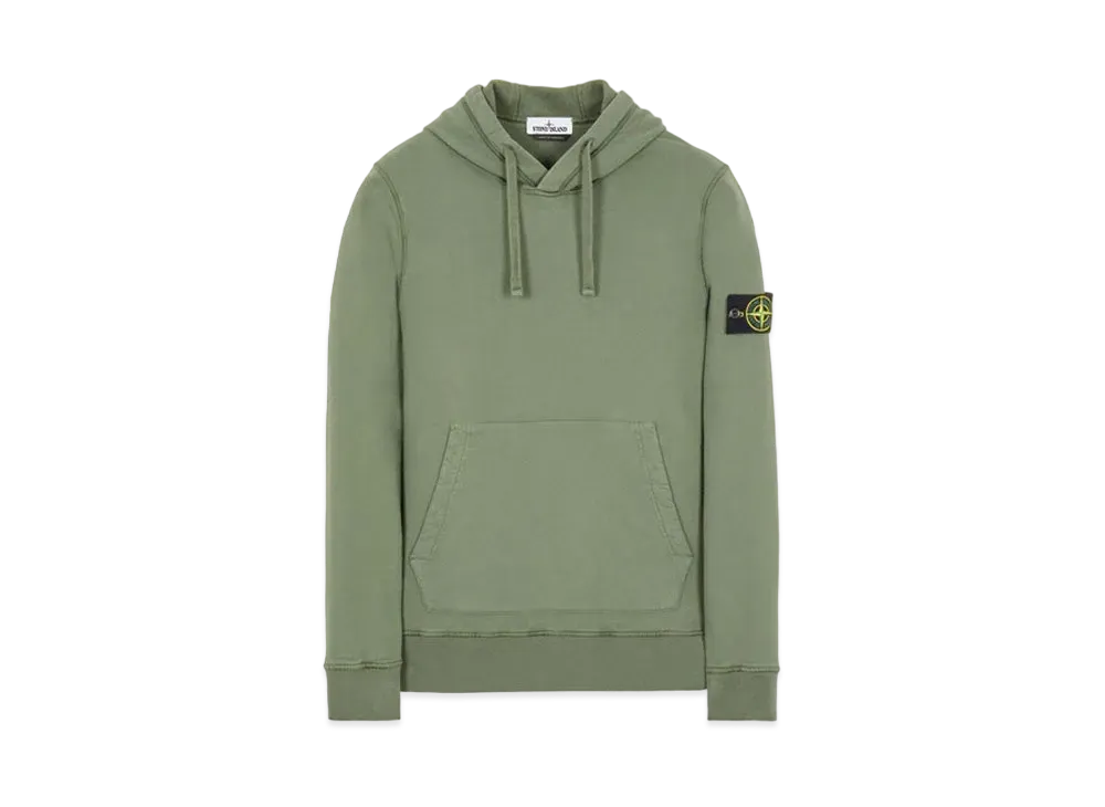 Stone Island 64120 BRUSHED COTTON FLEECE "Sage Green"