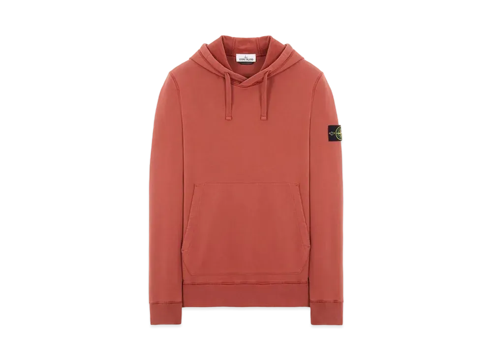 Stone Island 64120 BRUSHED COTTON FLEECE "Brick Red"
