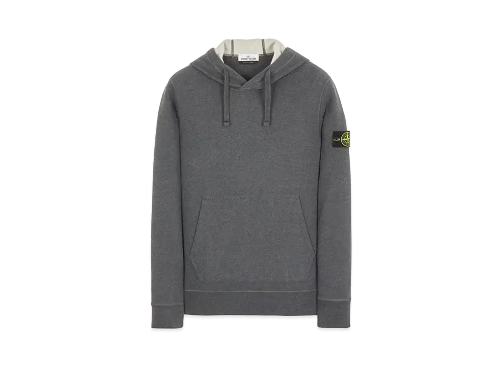 Stone Island 64120 BRUSHED COTTON FLEECE "Dark Grey Malange"
