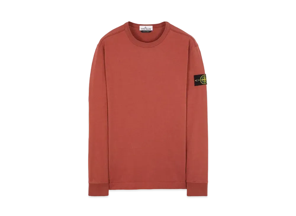 Stone Island 64450 GAUZED COTTON JERSEY "Brick Red"