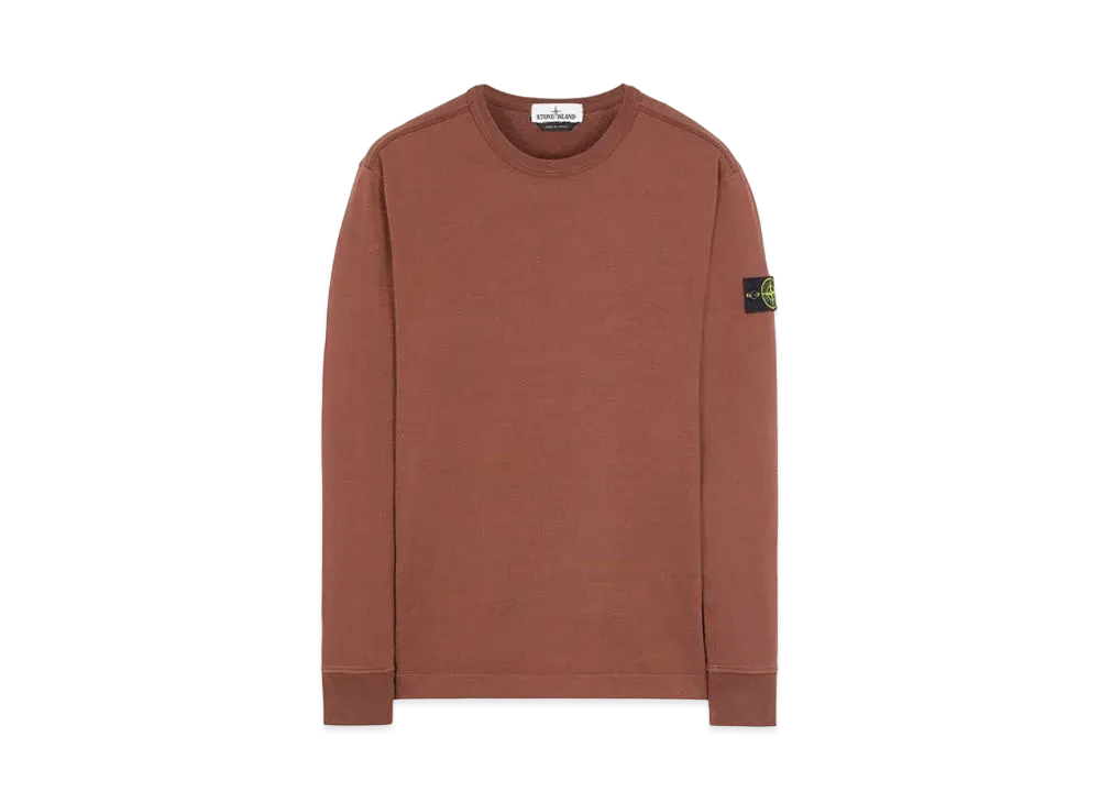 Stone Island 64450 GAUZED COTTON JERSEY "Mahogany Brown"