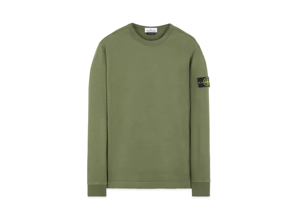 Stone Island 64450 GAUZED COTTON JERSEY "Sage Green"