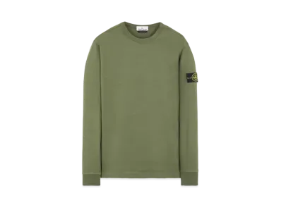 Stone Island 64450 GAUZED COTTON JERSEY "Sage Green"
