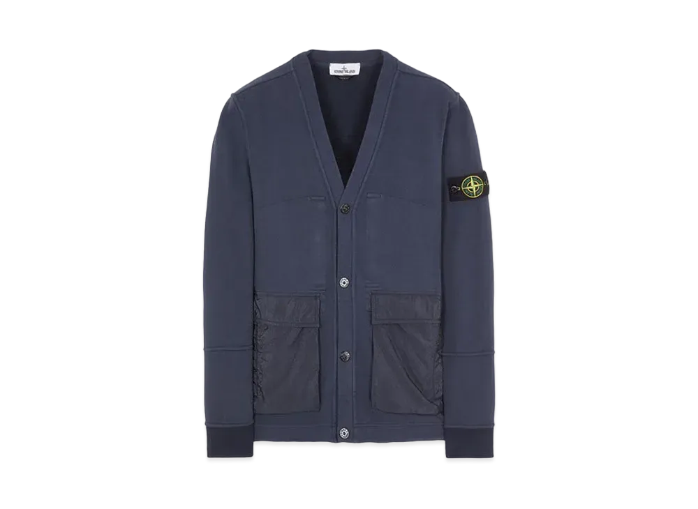 Stone Island 64841 BRUSHED FLEECE WITH NYLON METAL DETAILS "Ink Blue"