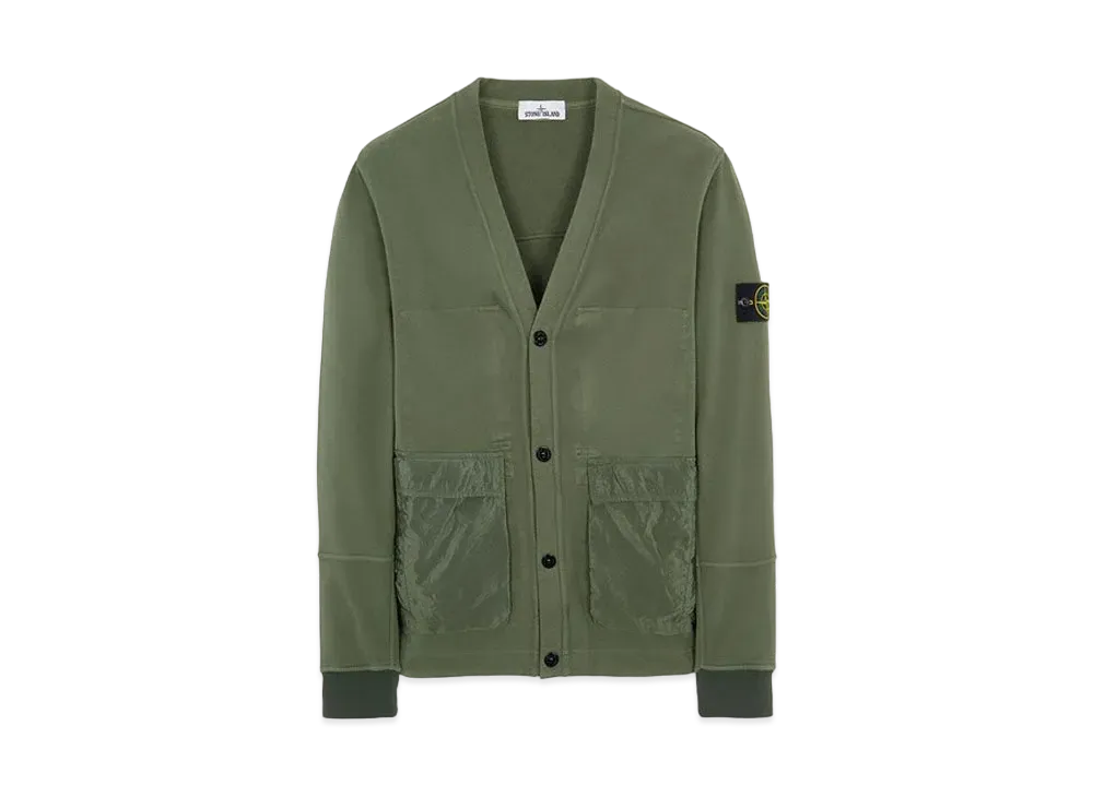 Stone Island 64841 BRUSHED FLEECE WITH NYLON METAL DETAILS "Sage Green"
