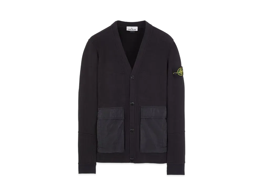Stone Island 64841 BRUSHED FLEECE WITH NYLON METAL DETAILS "Black"