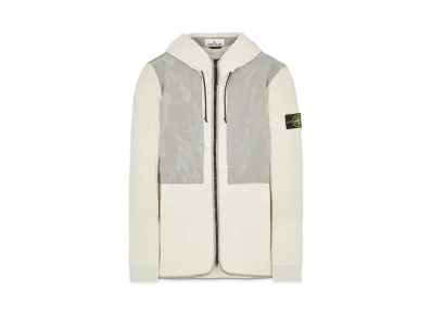 Stone Island 64741 BRUSHED COTTON FLEECE WITH NYLON METAL/ NASLAN-TC DETAILS "Ibory"