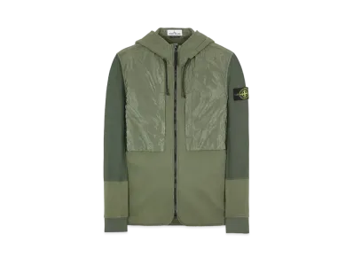 Stone Island 64741 BRUSHED COTTON FLEECE WITH NYLON METAL/ NASLAN-TC DETAILS "Sage Green"