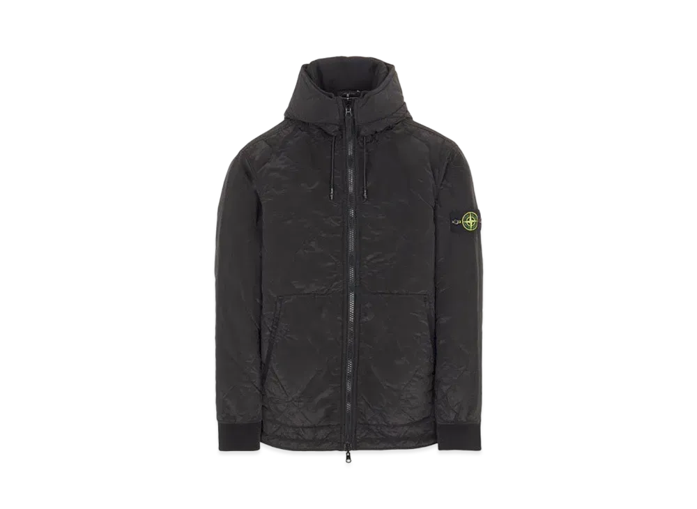 Stone Island 64948 QUILTED NYLON METAL/COTTON NYLON JERSEY _REVERSIBLE "Black"