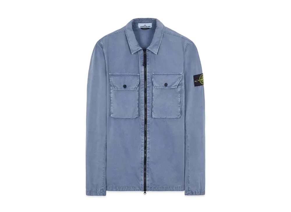Stone Island 113WN BRUSHED COTTON CANVAS_'OLD' EFFECT "Pastel Blue"