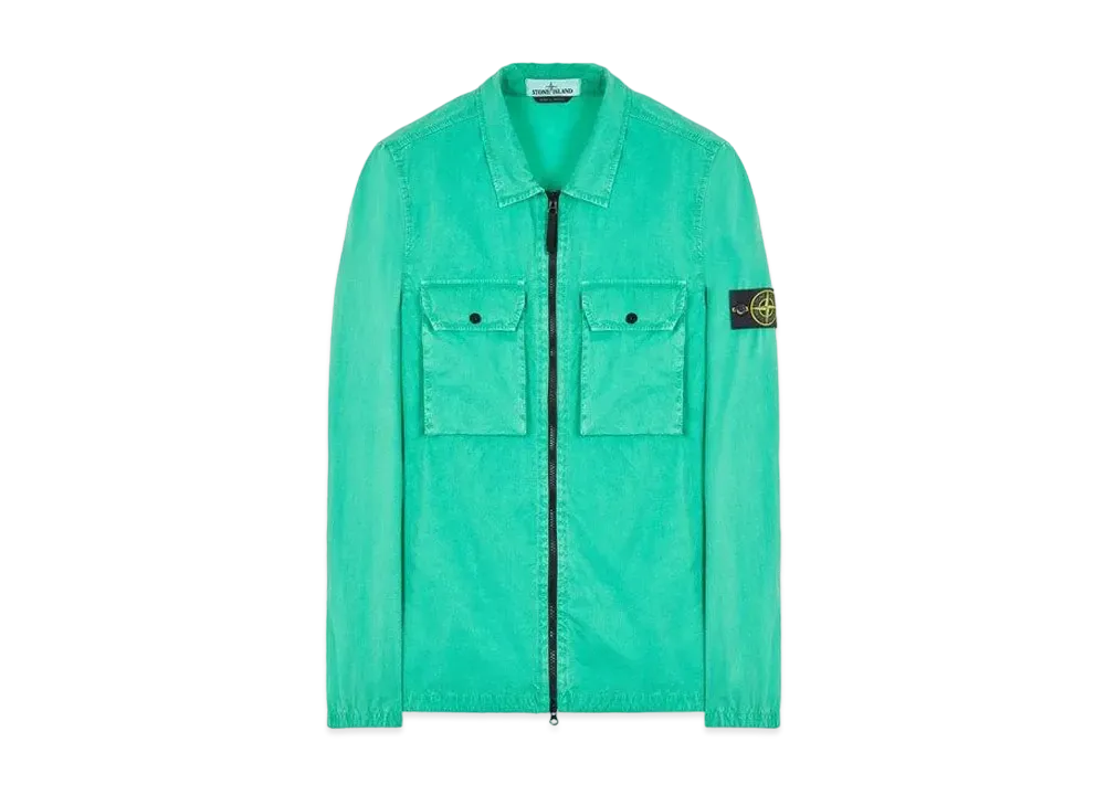 Stone Island 113WN BRUSHED COTTON CANVAS_'OLD' EFFECT "Green"