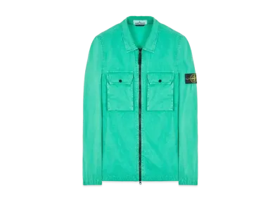 Stone Island 113WN BRUSHED COTTON CANVAS_'OLD' EFFECT "Green"