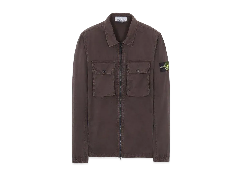Stone Island 113WN BRUSHED COTTON CANVAS_'OLD' EFFECT "Dark Brown"