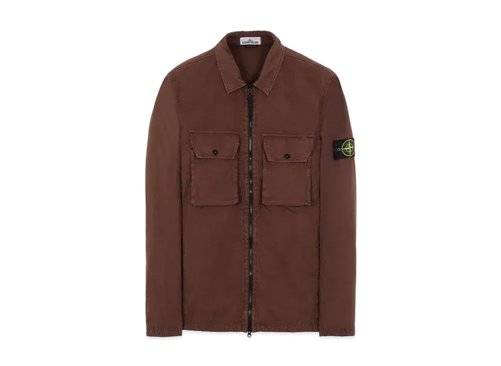 Stone Island 113WN BRUSHED COTTON CANVAS_'OLD' EFFECT "Mahogany Brown"
