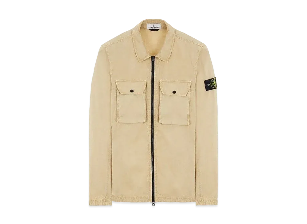 Stone Island 113WN BRUSHED COTTON CANVAS_'OLD' EFFECT "Ibory"