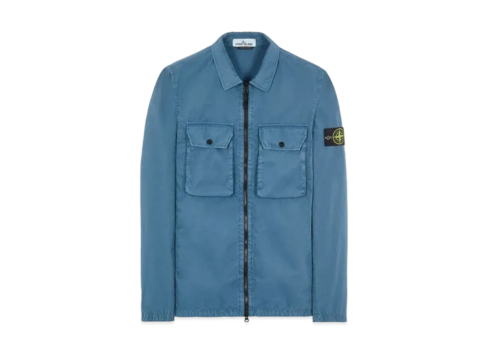 Stone Island 113WN BRUSHED COTTON CANVAS_'OLD' EFFECT "Teal"