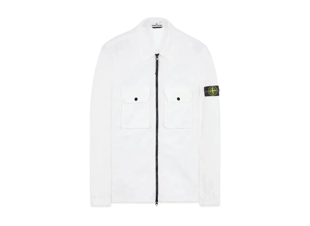 Stone Island 113WN BRUSHED COTTON CANVAS_'OLD' EFFECT "White"